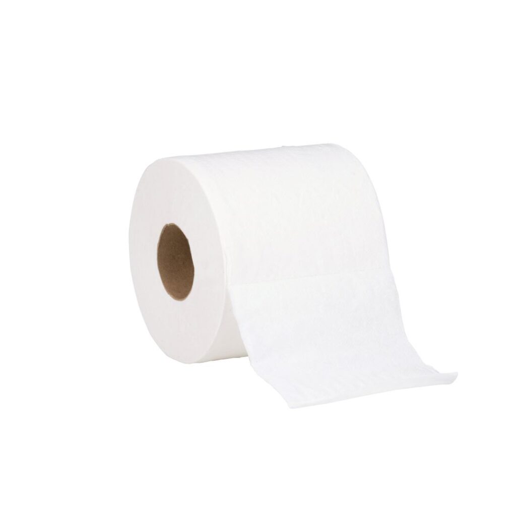 White roll of toilet paper