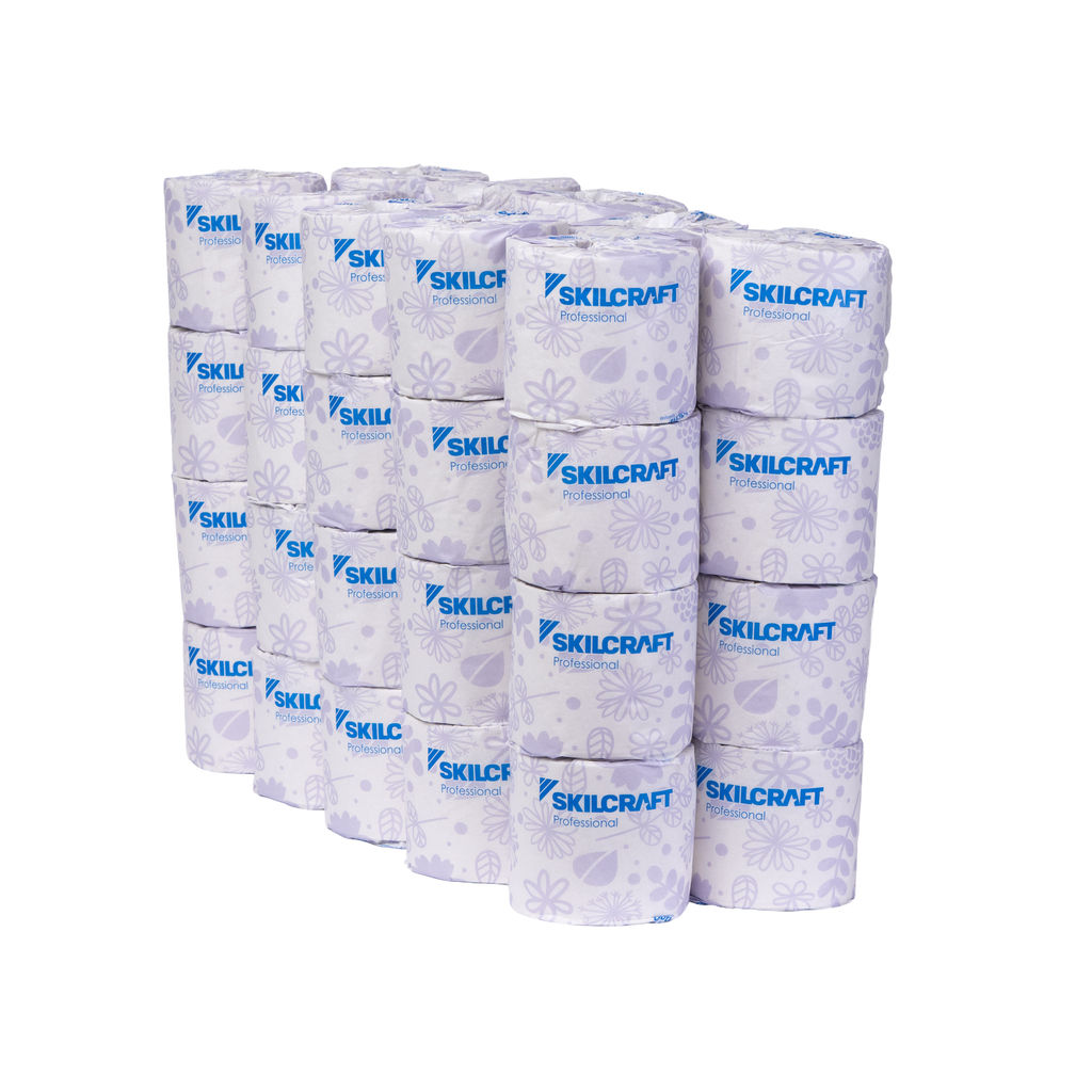 26140 Professional Standard Roll Tissue, 2-Ply. 40 rolls stacked.