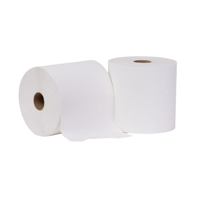 29070 Hardwound White Towel - two rolls side by side.