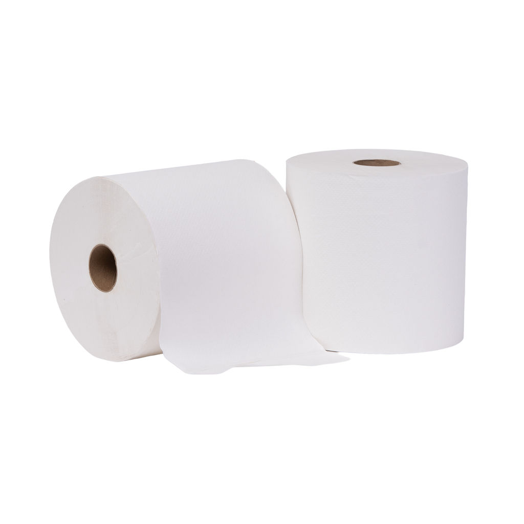 29070 Hardwound White Towel - two rolls side by side.