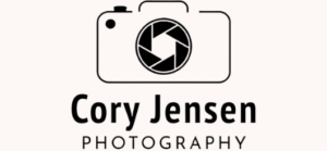 Black Corey Jensen Photography logo and website link