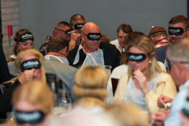 A table with their sleep shades on.